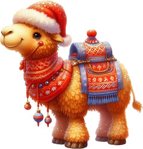 Colour christmas camel animal - christmas,