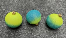 John Lewis Neon Yellow & Turquoise Glitter Glass Christmas Tree Decorations