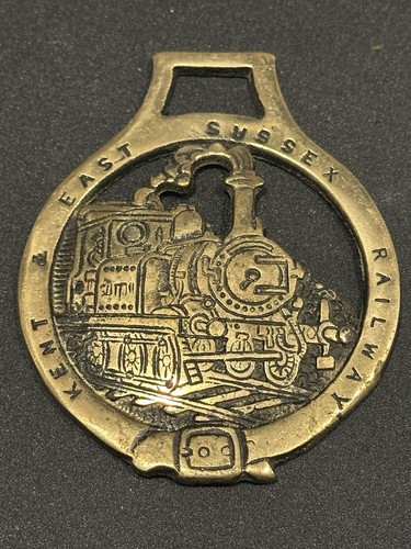 Brass horse medallion vintage - medallion,