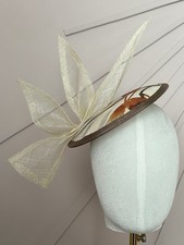 Cream Sinamay Fascinator Hat