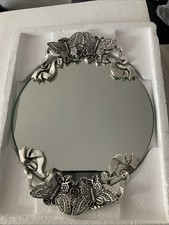 Trinket tray, mirrored glass with butterfly design. Brand new in gift box