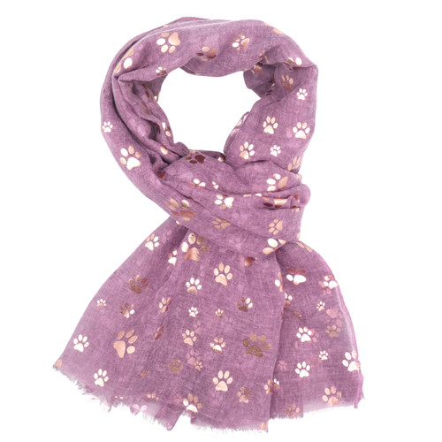 Purple paw print - paw, scarf