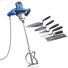 Hyundai Electric Paddle Mixer for Plaster Paint 1600w 5pc Trowel Set HYPM1600E