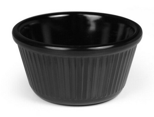 Plastic fluted ramekin black - plastic,