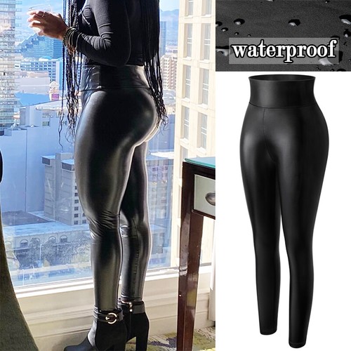 Women wet look - leather, high