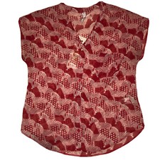 H! by Henry Holland Red Zebra Print Chiffon Blouse UK 10 *bnwt* vtg y2k