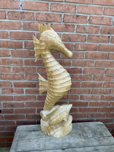 95cm wooden seahorse - seahorse, statue