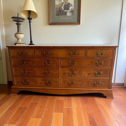 Antique yew wood bank - yew,