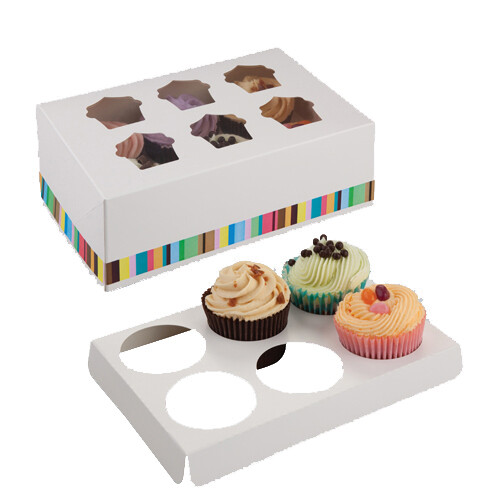 Six cupcake box with window - cupcake,