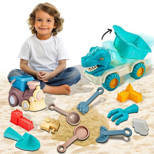 Dinosaur truck beach sand - beach,