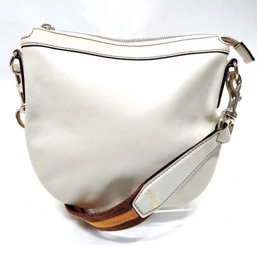 Gucci white leather web - leather,