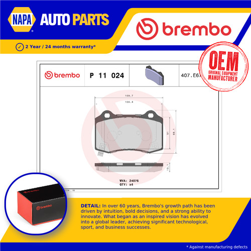 Brake pads set fits - brake,