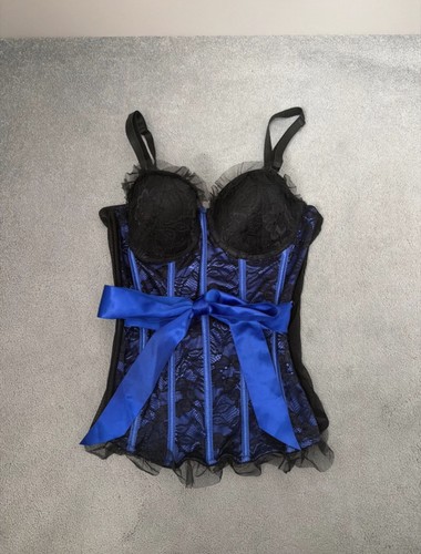 Navy blue lace bow - navy,