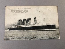 RMS LUSITANIA vintage Cunard Great War WW1 postcard