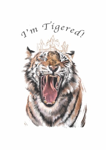 Hand painted tiger - hand-painted, portrait