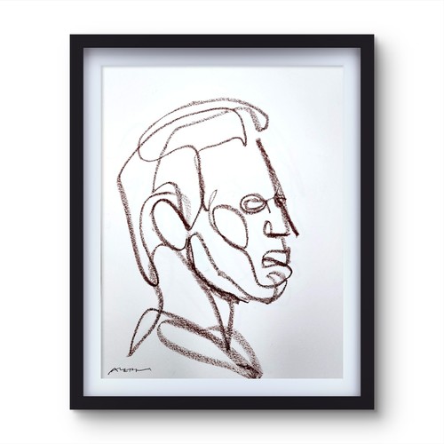 Aleph hand painted face 14x11 - aleph,