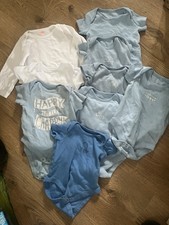 Bundle Of 9 Baby Boy Vest’s - 0 - 3 Months - 1 Is 3/6 M - Blue White