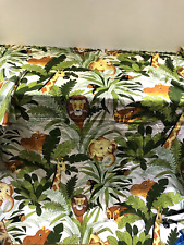 VINTAGE BURGESS LEDWARD JUNGLE CURTAIN 1.5MDRX1.72W + FABRIC 1.42X56cm  BA69
