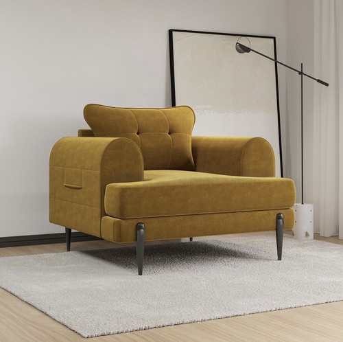 Velvet armchair upholstered - velvet,
