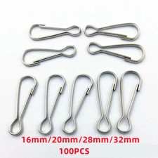 100PCS 304 Stainless Steel Clasp Small Mini Hanging Buckles Spring Snap Hook