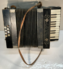 Vintage Italian Steel Bronze Accordion Model Reeds Piano Made in Saxony Working