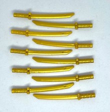 LEGO Ninjago - 10 x Katana Swords - Gold - Great Condition - Weapons