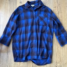 COS blue checked plaid wool