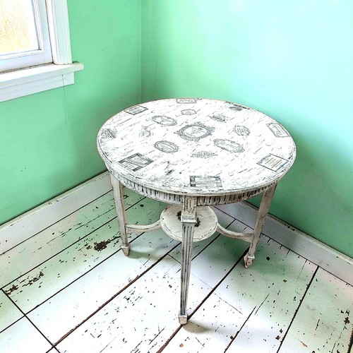 Shabby chic white decoupaged - shabby,