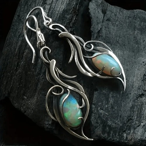 Bohemian opal dangle earrings - dangle,
