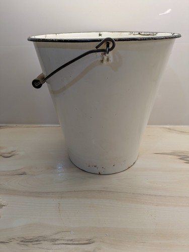 White vintage enamel - white,