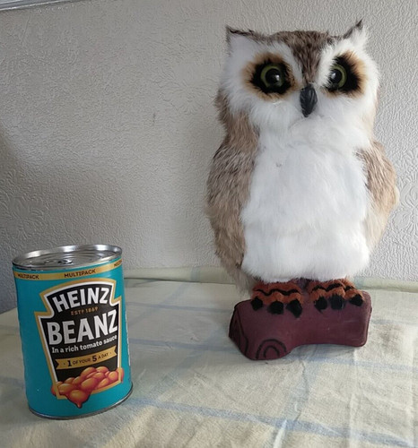 Rabbit fur owl figure large - figure,