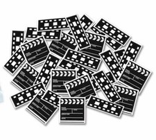 FILM CLAPBOARD & FILMSTRIP TABLE CONFETTI HOLLYWOOD VIP PARTY DECORATION - 14G