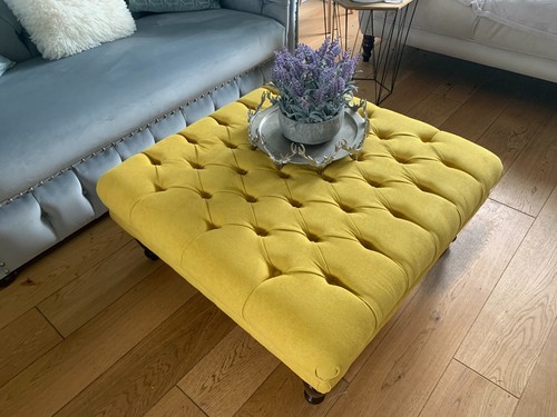 Yellow footstool coffee - yellow,