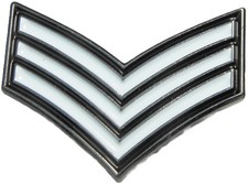 Sergeant Stripes Pin Badge Army Police RAF Navy MP Brooch