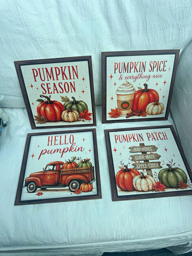 Set framed autumn pumpkin - of, 4