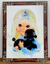 Retro Kitsch Picture Big Eyed