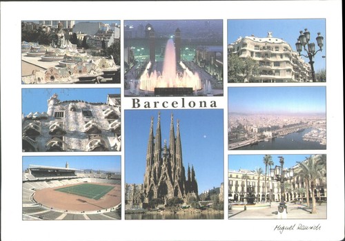 Barcelona multi view postcard - multi-view,