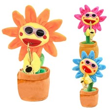 Musical Singing Dancing Toys Repeating Talking Record Speaking Sunflower Plush 