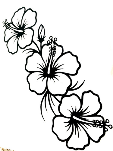 Hibiscus flower decal vinyl - 1x,