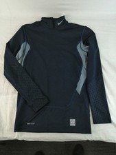 Blue & Grey Nike Pro Combat Long Sleeve Top Dri-Fit Compression Size Medium