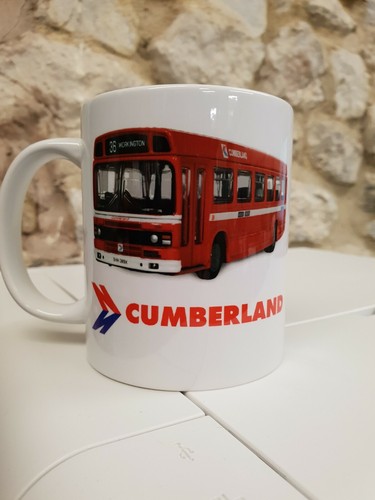 Cumberland bus cup mug 1980s - bus,