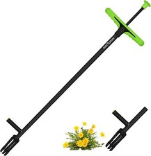 3.3ft Weeding Tool Stand-Up Weeder Removal No Bending Remover Foot Plate 4 Claws