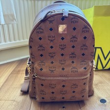 MCM Stark Side Studs Medium Backpack Bag In Visetos