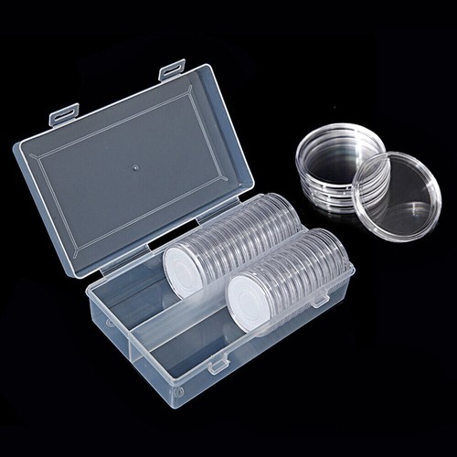 Coins storage box 50pc clear - coins,