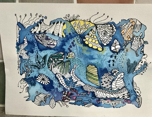 Original acrylic ink and - acrylic, pen