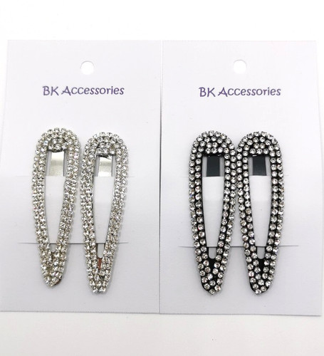 Sparkly metal hair clips - metal,