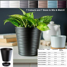 Tedi Round Plant Pots Indoor and Outdoor Plant Pot with Saucer and Drainage Hole