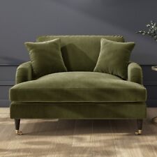 GRADE A2 - Olive Green Velvet Loveseat - Payton A2/SOF164