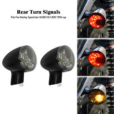 Rear Turn Signal Brake LED Light w/ Smoke Lens For Harley Sportster 883 1200 92+