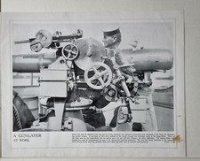 1915 WW1 PRINT & TEXT GUN-LAYER TARGETTING THROUGH TELESCOPIC SIGHT AT WORK